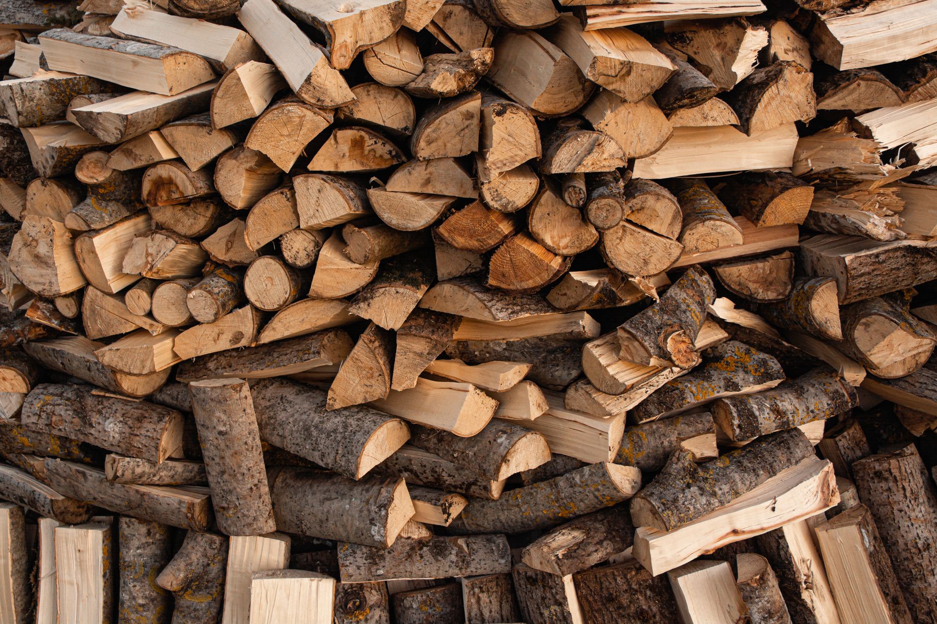 Stockage de bois de chauffage empilé dans un abri